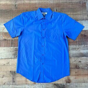 Edwards blue short sleeve button down shirt men's medium